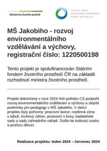 Projekt „Rozvoj environmentálního vzdělávání a výchovy“